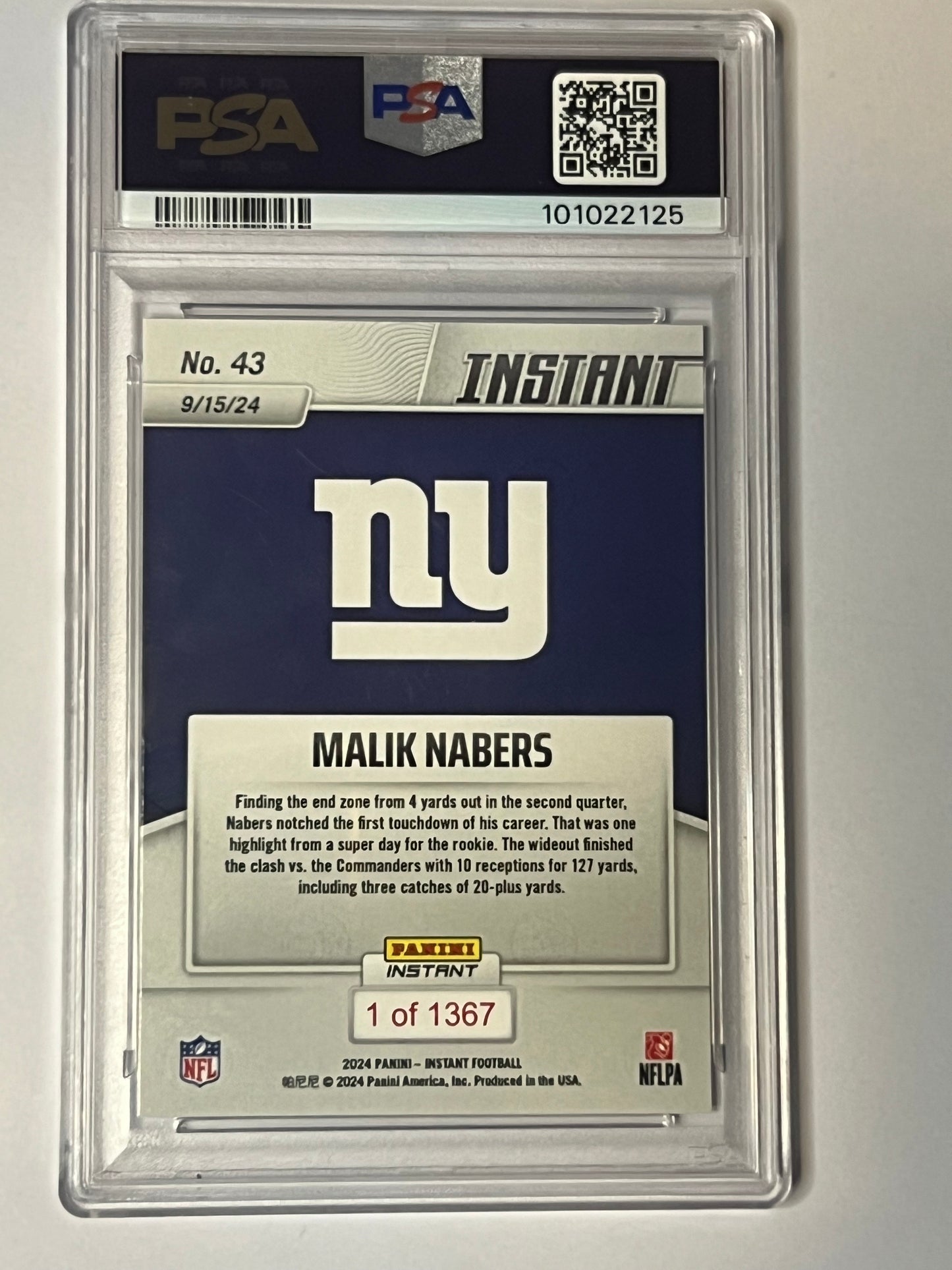 2024 PANINI INSTANT NFL Malik Nabers out of 1367