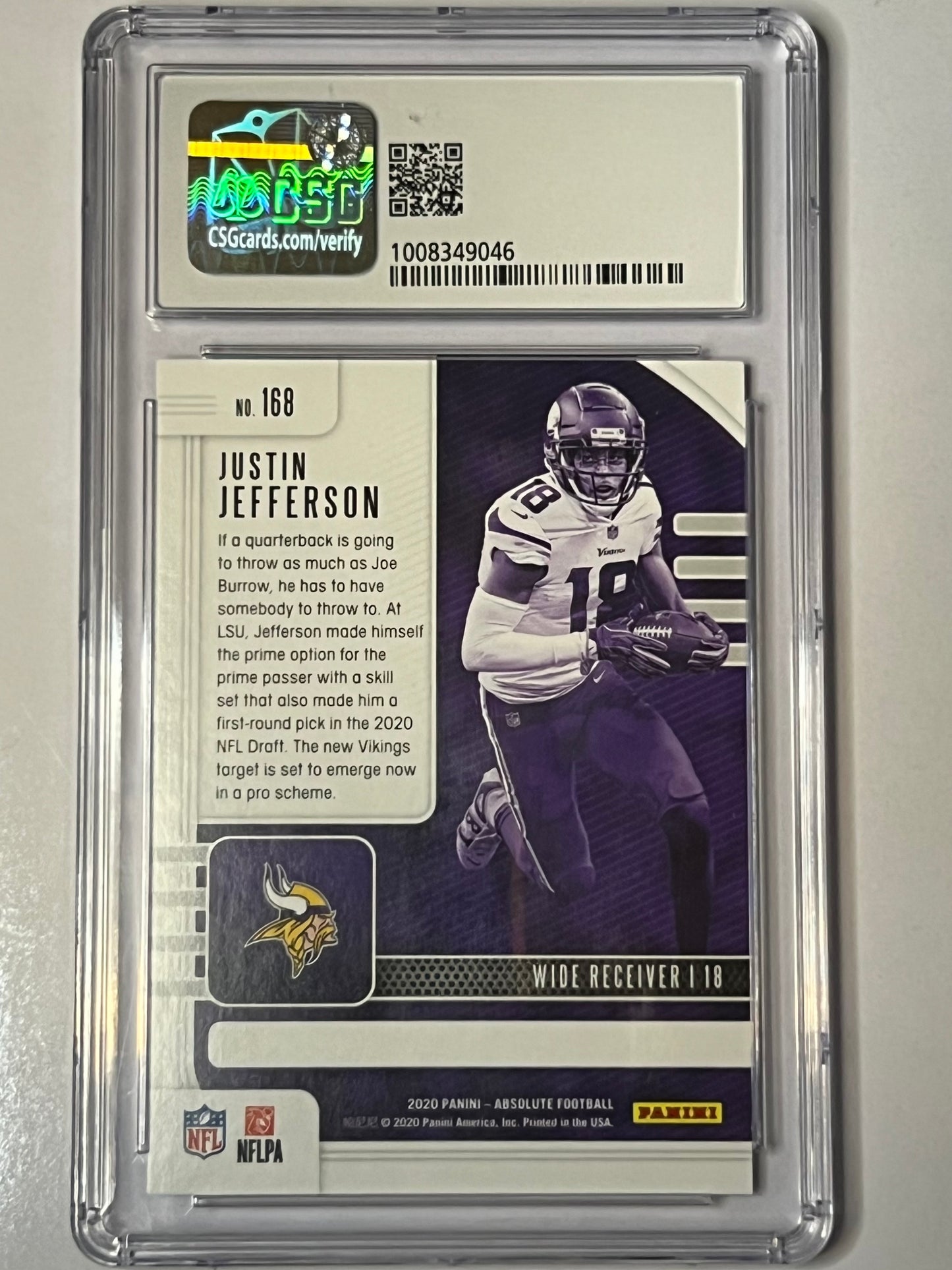 2020 PANINI ABSOLUTE #168 Justin Jefferson SPECTRUM BLUE ROOKIES OUT OF 50