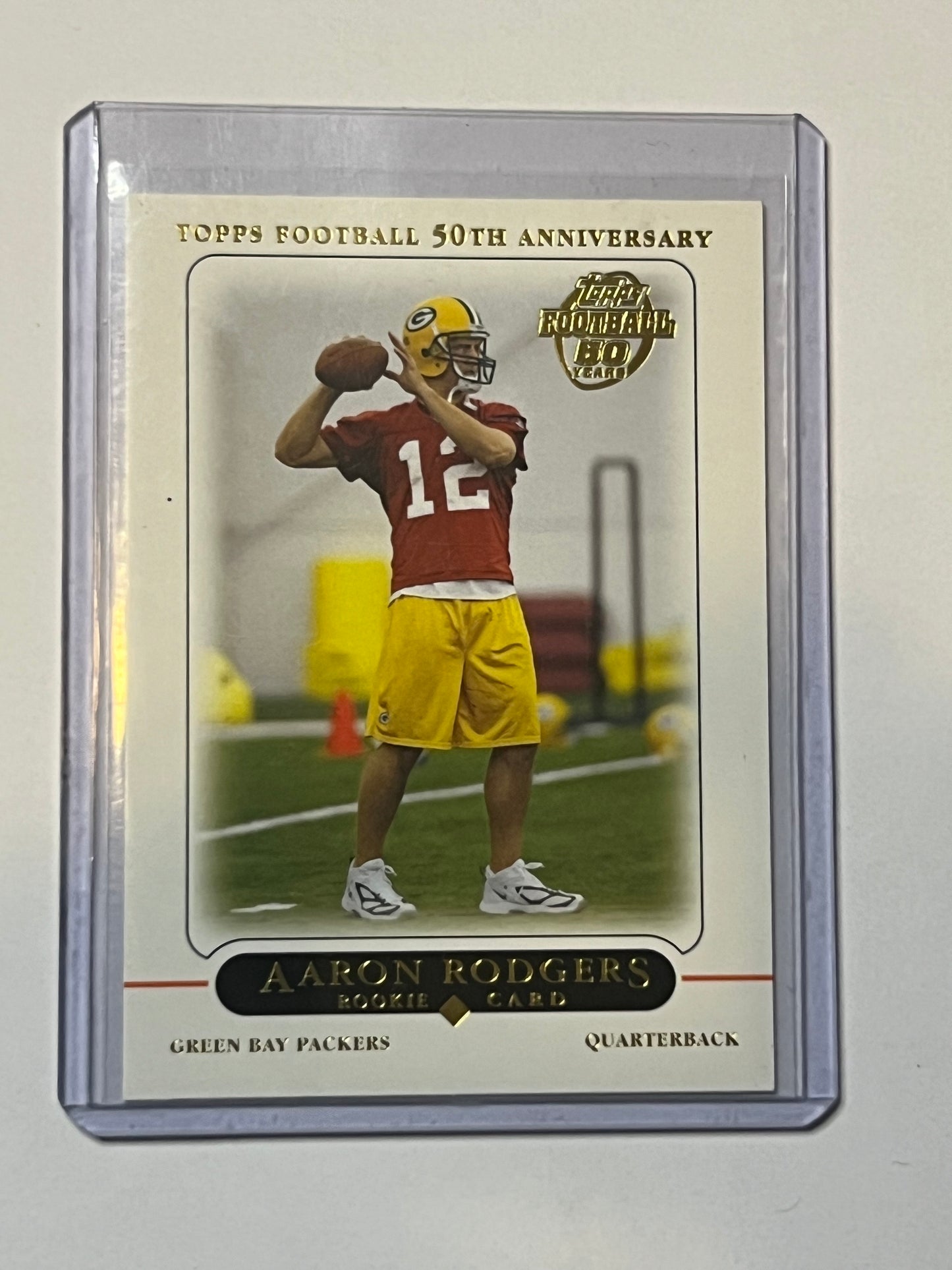 Aaron Rodgers ROOKIE CAMP TOPPS FOOTBALL 50TH ANNIVERSARY