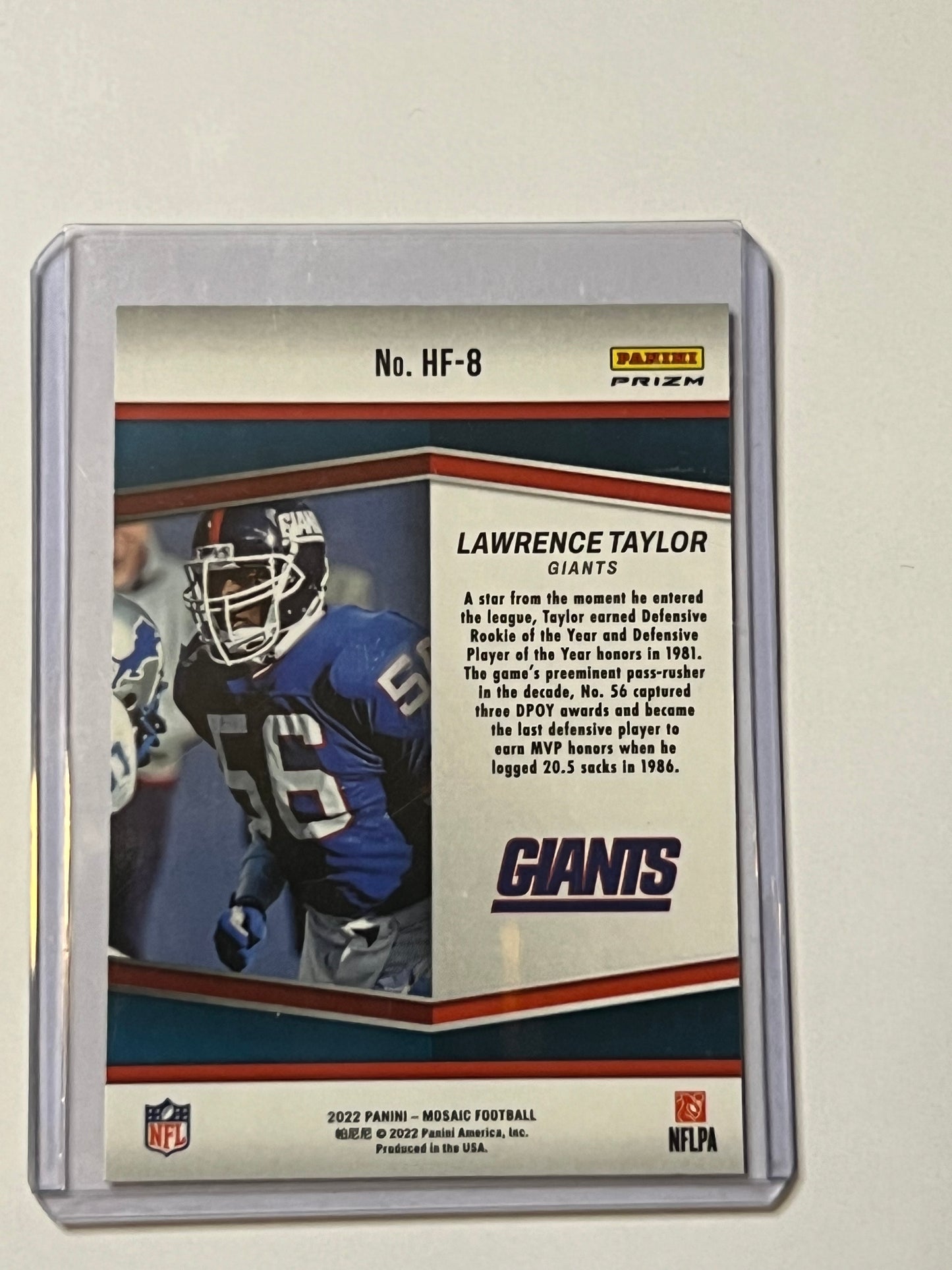 2022 PANINI GREEN MOSAIC PRiZM HOLOFAME Lawrence Taylor