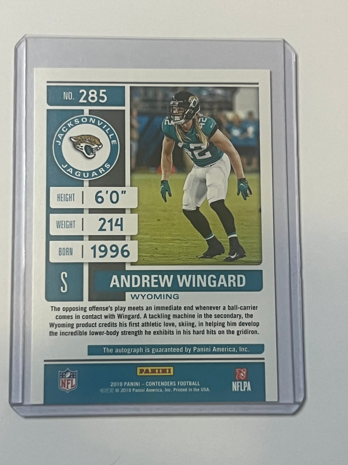 Andrew Wingard 2019 PANINI CONTENDERS #285 ROOKIE TICKET AUTOGRAPH