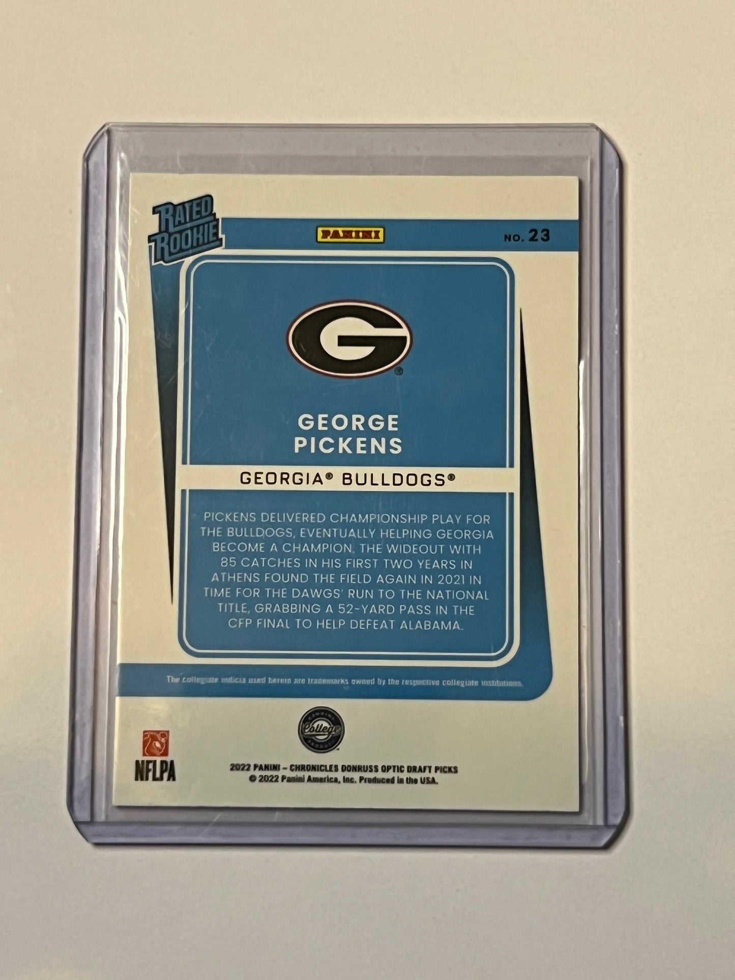 2022 PANINI CHRONICLES DRAFT PICKS DONRUSS OPTIC RATED ROOKIE George Pickens