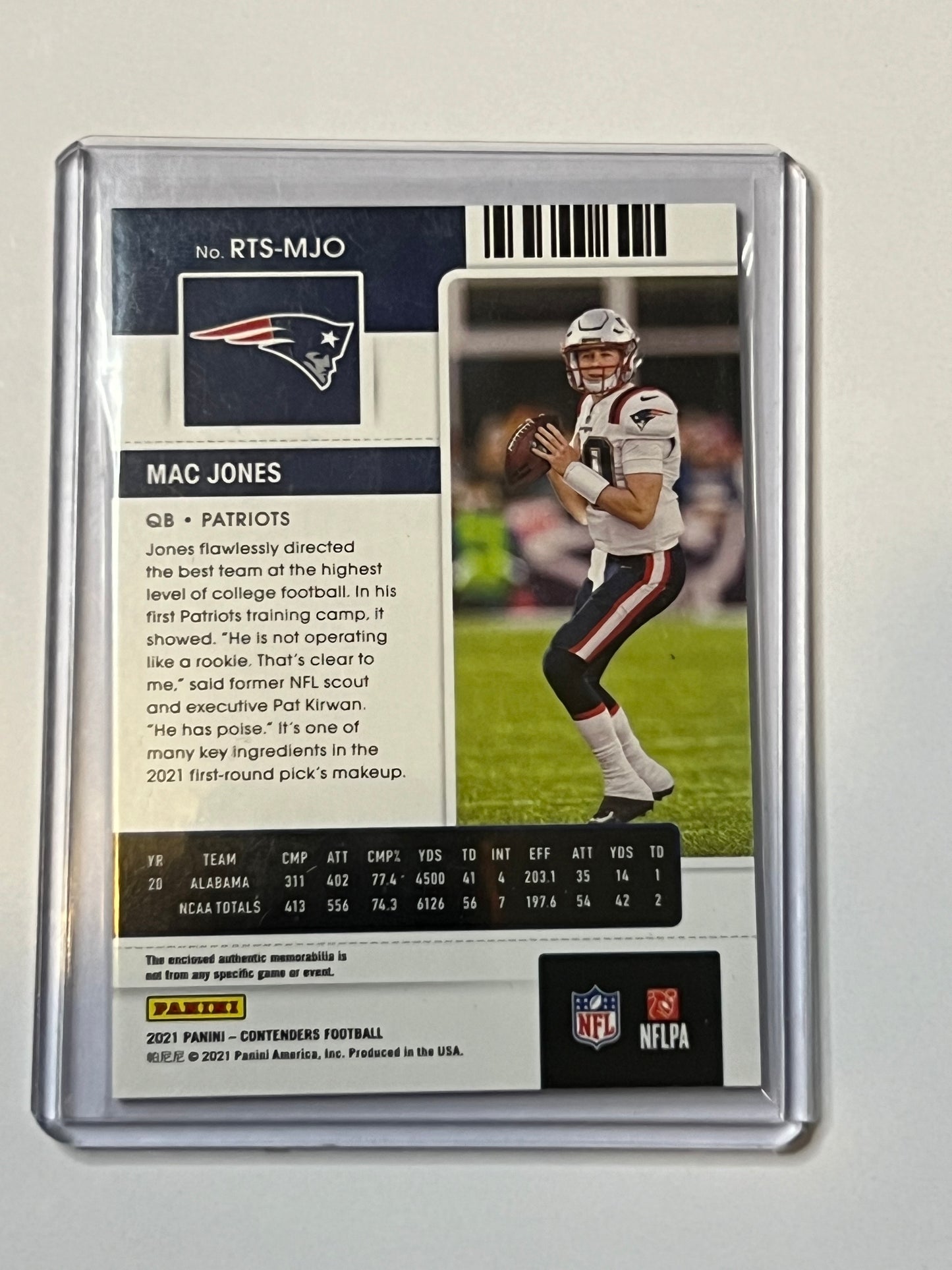 2021 PANINI CONTENDERS Mac Jones ROOKIE TICKET SWATCH GREEN FOIL