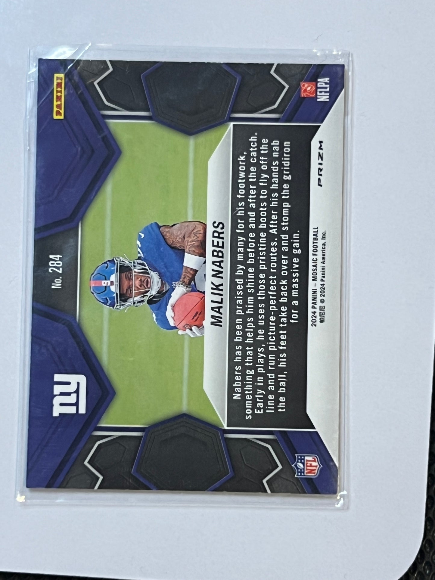 Malik Nabers 2024 MOSAIC #284 RC GREEN MOSAIC NFL DEUT CARD GIANTS ROOKIE