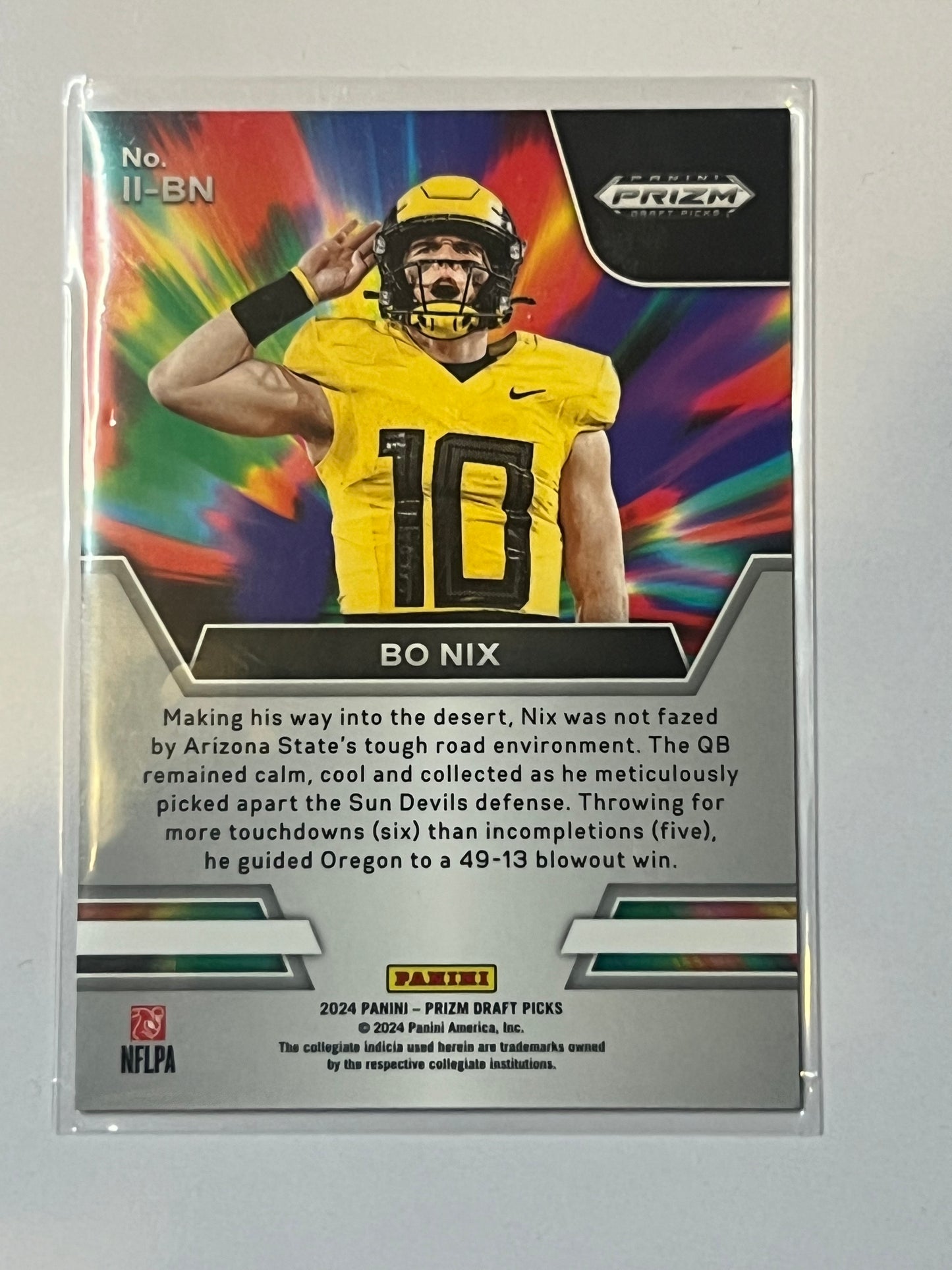 2024 PANINI PRIZM DRAFT PICKS INSTANT IMPACT Bo Nix II-BN ROOKIE CARD