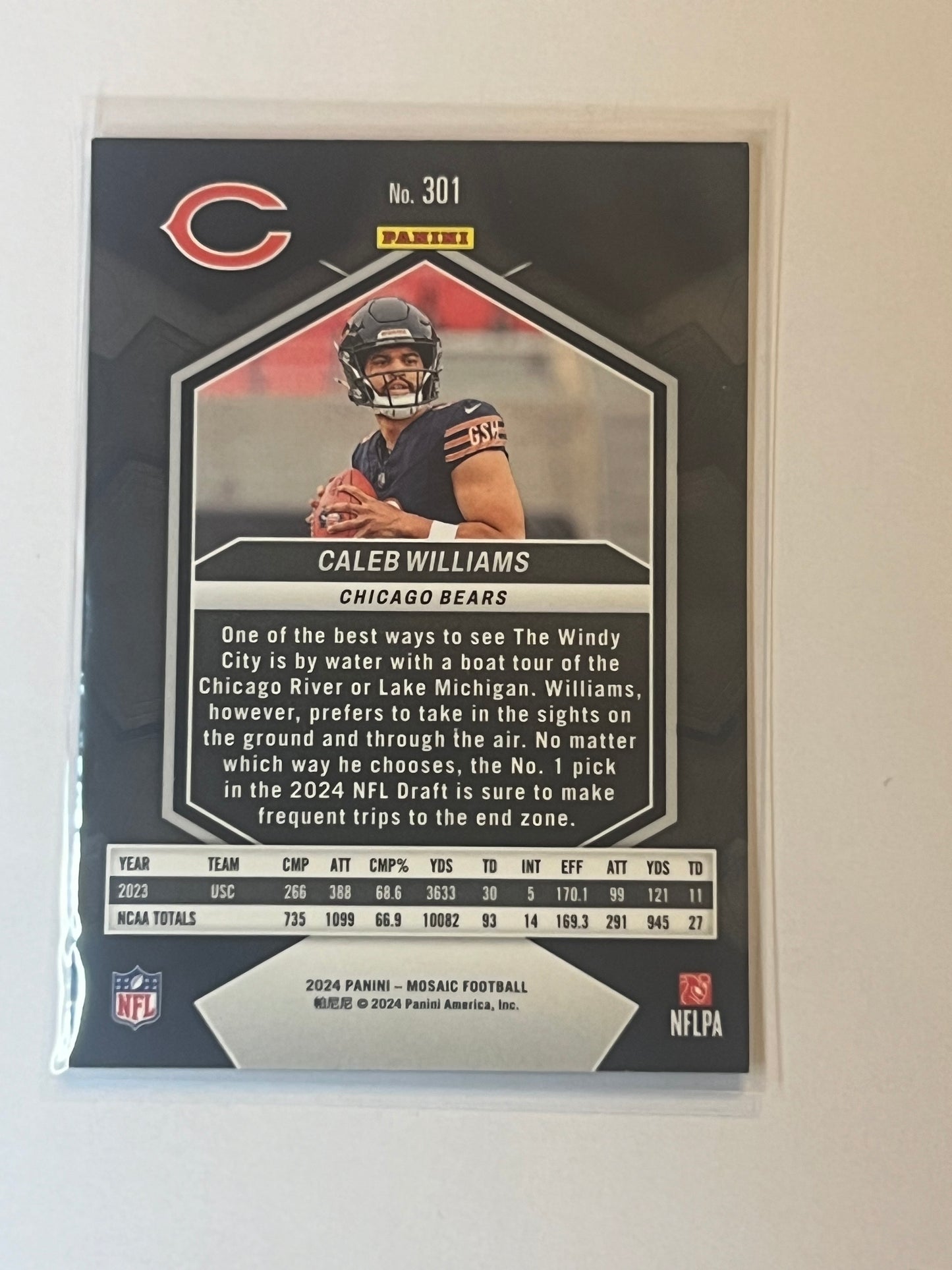 2024 Caleb Williams ROOKIE PANINI MOSAIC #301 CHICAGO BEARS