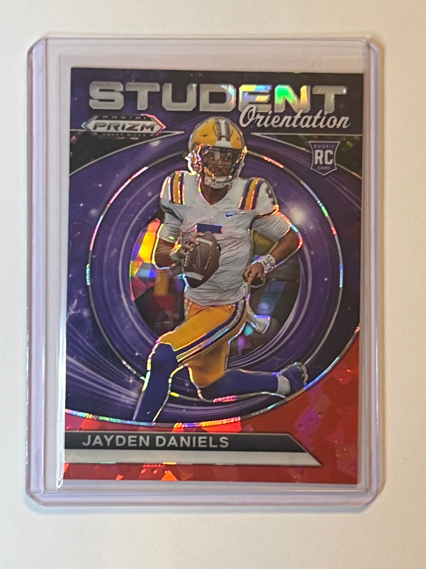 2024 Jayden Daniels PANINI PRIZM DRAFT PICKS RED ICE ROOKIE CARD