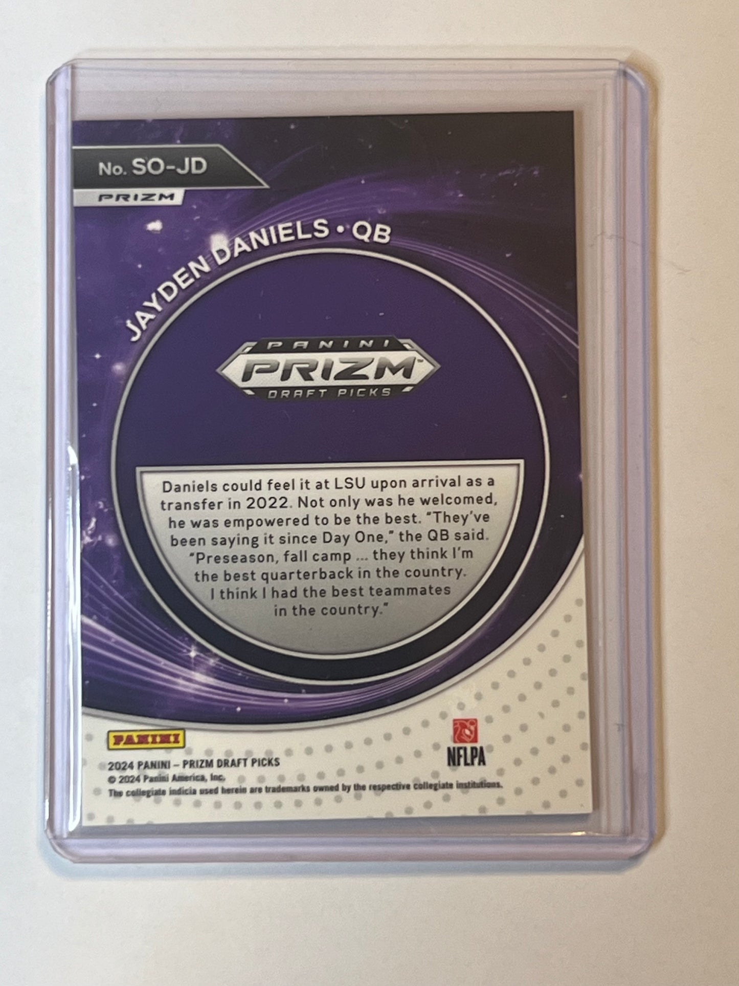 2024 Jayden Daniels PANINI PRIZM DRAFT PICKS RED ICE ROOKIE CARD