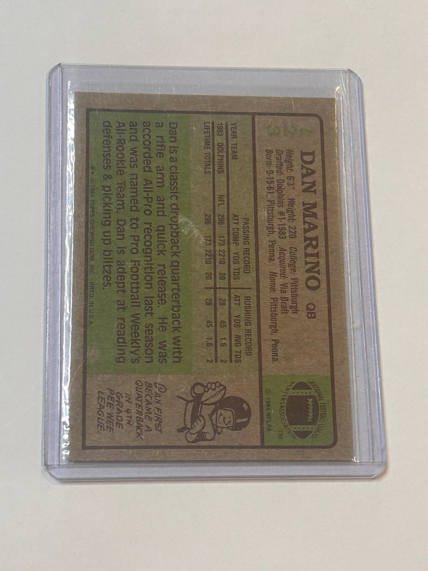 1984 TOPPS Dan Marino MIAMI DOLPHINS ROOKIE CARD