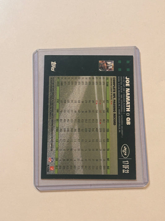 1978 Joe Namath TOPPS THROWBACK NEW YORK JETS (OUT OF 22)