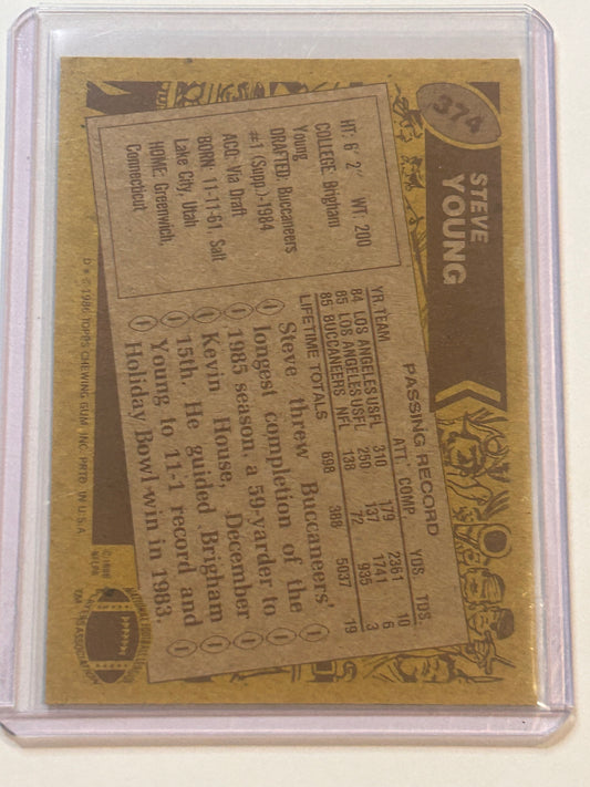 1986 TOPPS Steve Young TAMPA BAY BUCCANEERS #374