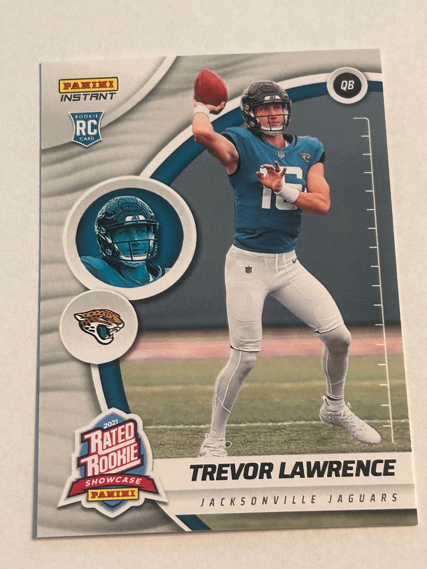 Trevor Lawrence 2021 PANINI INSTANT RATED ROOKIE SHOWCASE ROOKIE CARD #RS1