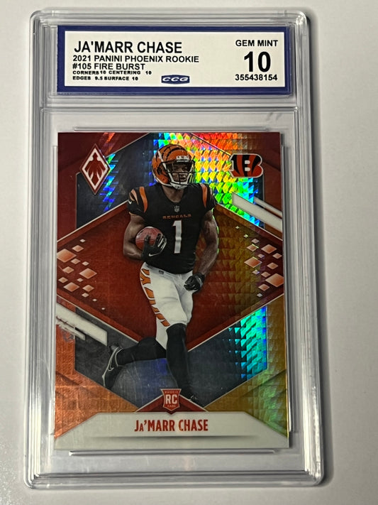 2021 Ja’Marr Chase PANINI PHOENIX ROOKIE #105 FIRE BURST