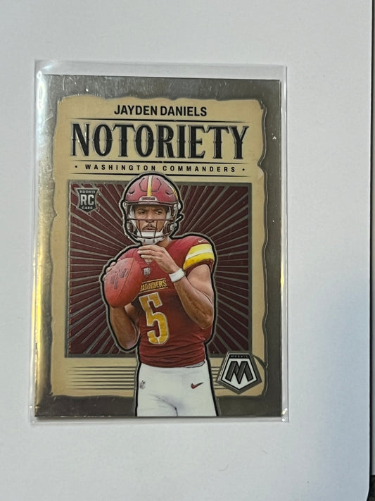 2024 Jayden Daniels PANINI MOSAIC NOTORIETY INSERT ROOKIE SP #19 RC COMMANDERS