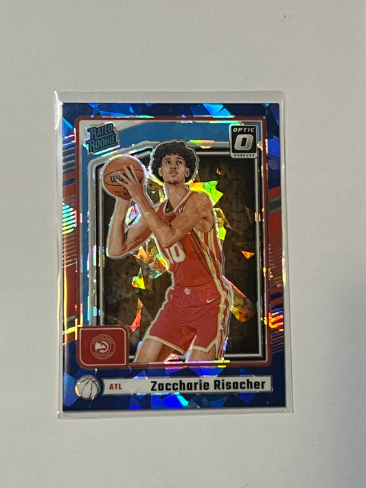 PANINI DONRUSS Zaccharie Risacher CRACKED BLUE ICE OPTIC P-219
