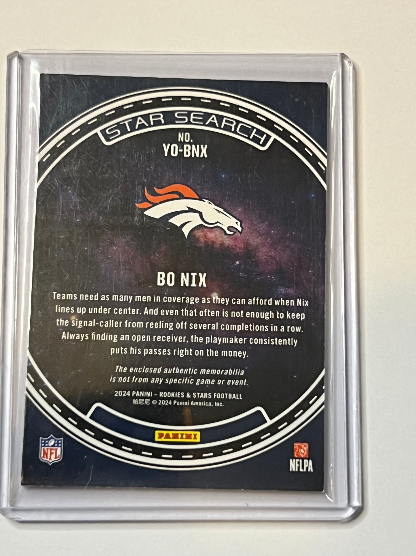 2024 PANINI ROOKIES & STARS Bo Nix STAR SEARCH RED FOIL RELIC
