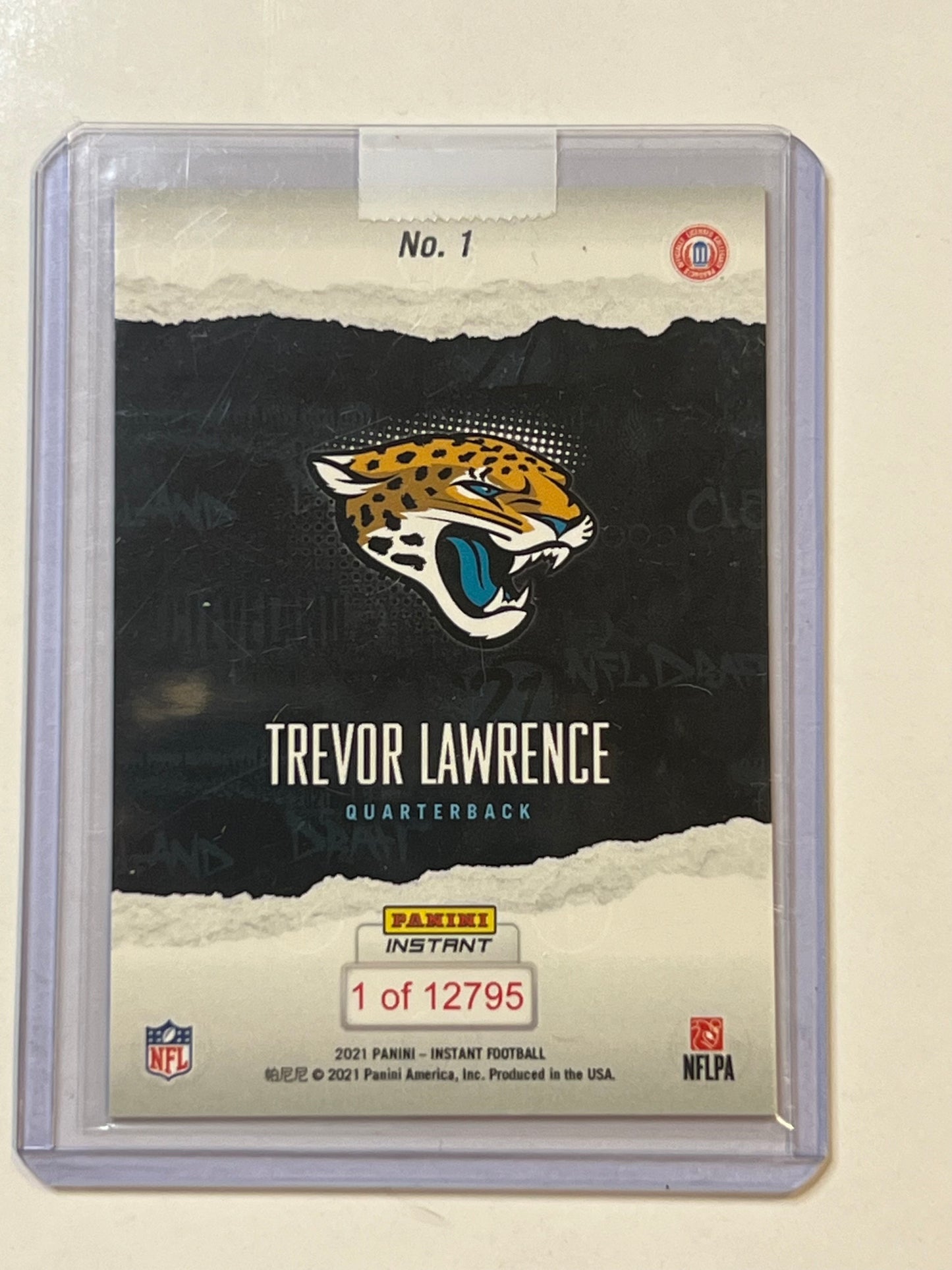 NFL 2021 INSTANT FOOTBALL DRAFT NIGHT ILLUSTRATIONS Trevor Lawrence TRADING CARD