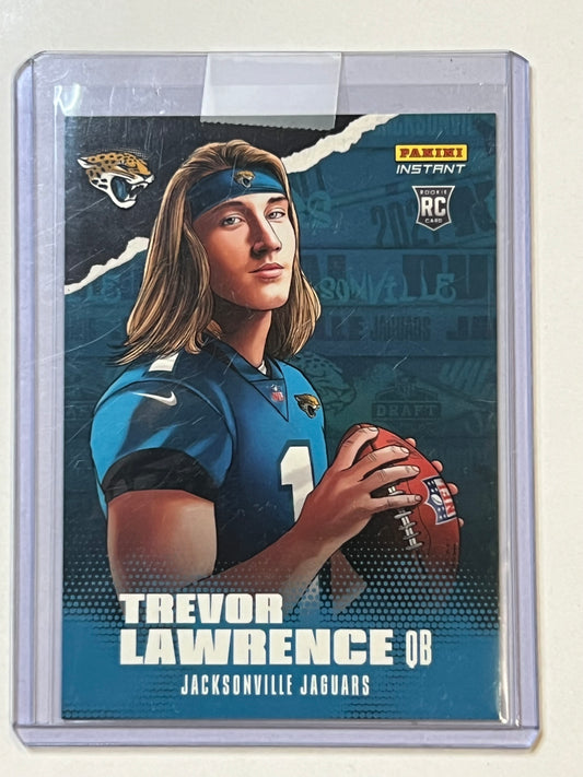 NFL 2021 INSTANT FOOTBALL DRAFT NIGHT ILLUSTRATIONS Trevor Lawrence TRADING CARD
