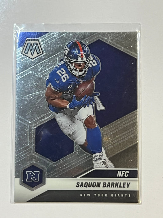 Saquan Barkley 2021 PANINI MOSAIC and Evan Neal, Daniel Bellinger 2021 ROOKIE MOSAICS