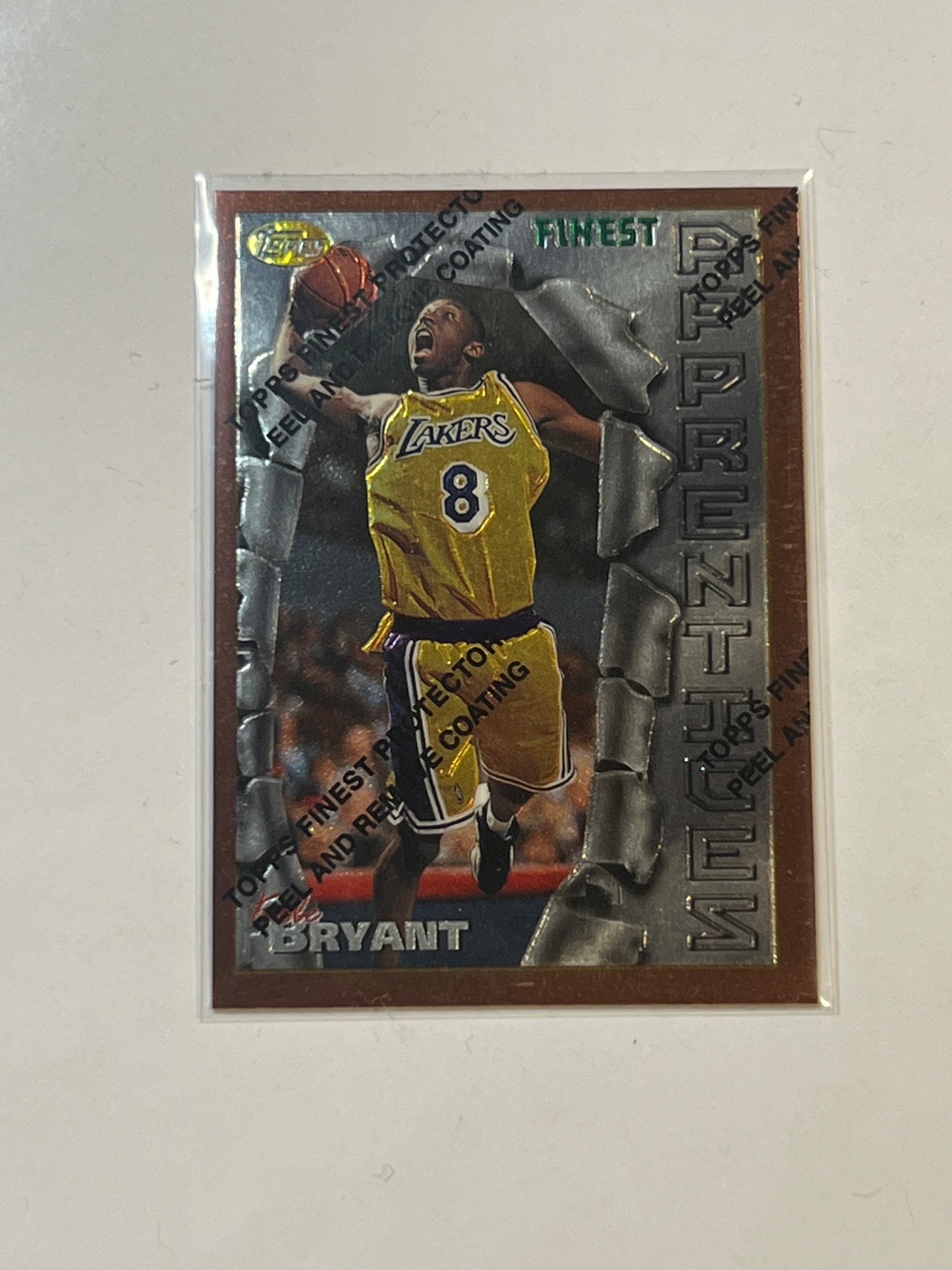 1996 LAKERS Kobe Bryant TOPPS FINEST #74 ROOKIE CARD