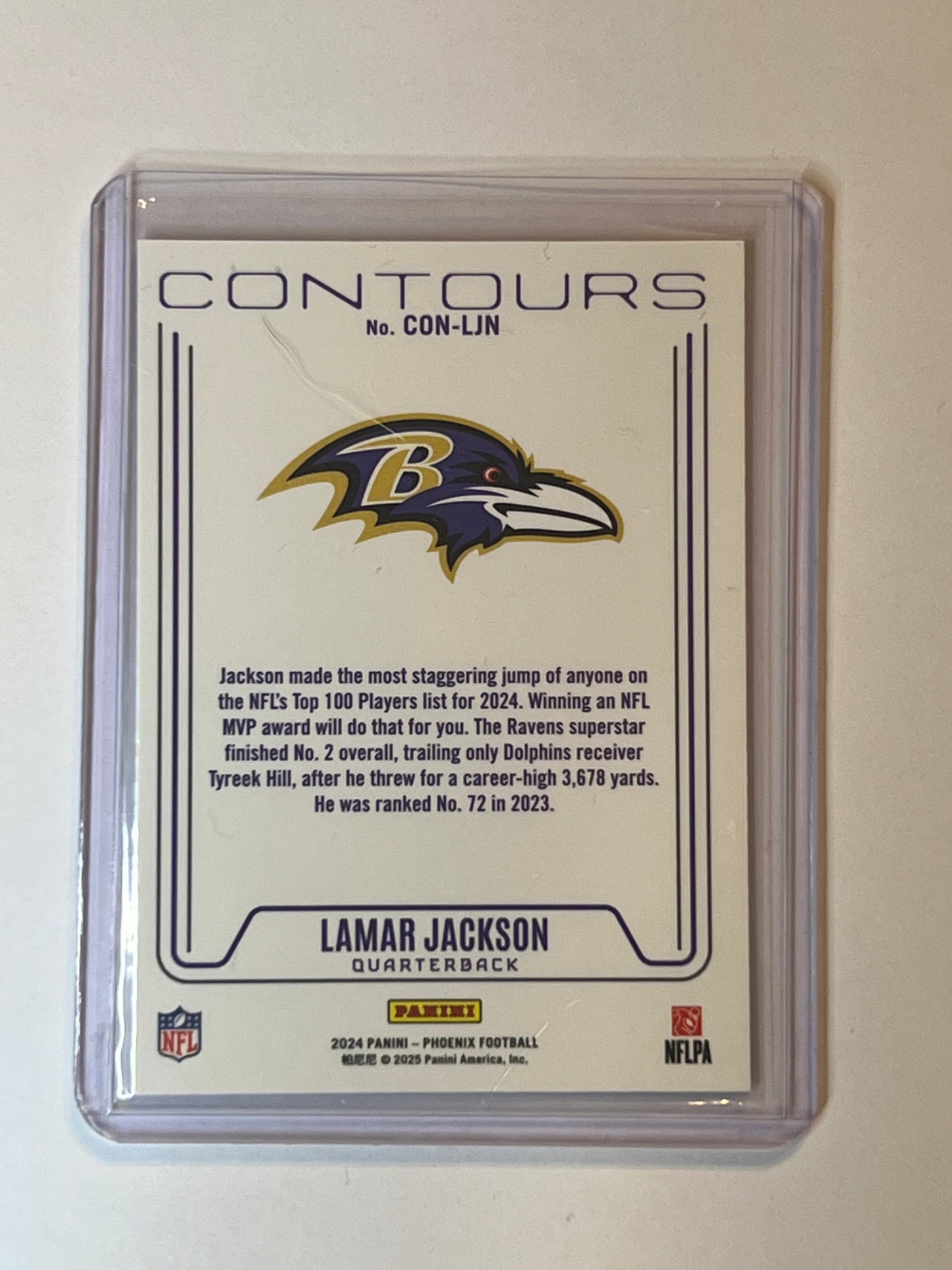 2024 PANINI PHOENIX Lamar Jackson CONTOURS
