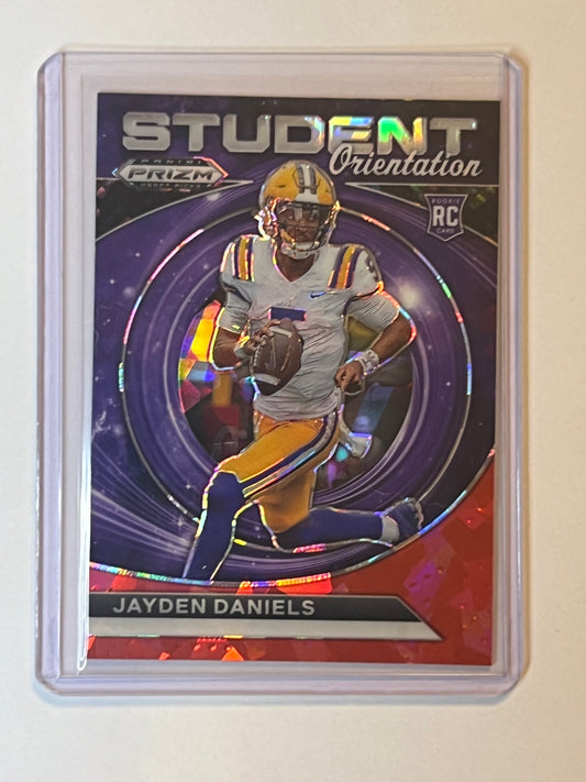 2024 Jayden Daniels PANINI PRIZM DRAFT PICKS RED ICE ROOKIE CARD