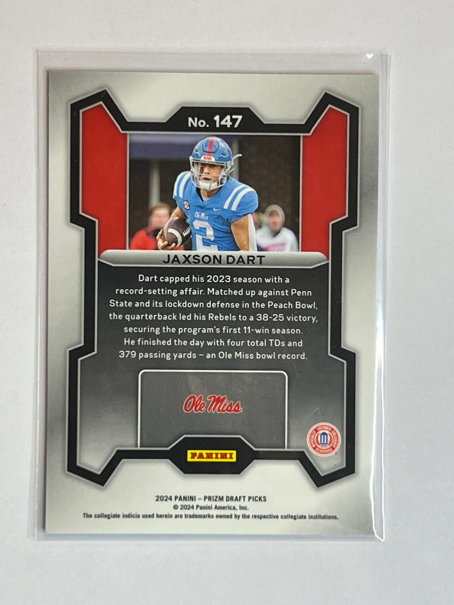2024 Jaxson Dart PRIZM DRAFT PICKS RATED PROSPECT ROOKIE CARD #147