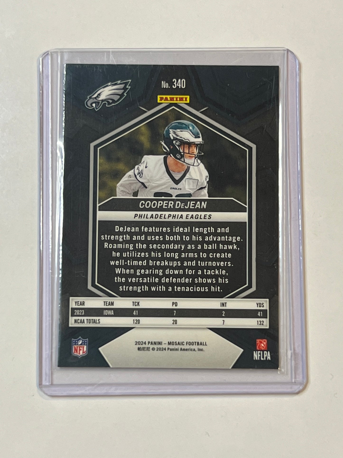 2024 PANINI MOSAIC Copper DeJean ROOKIE CARD #340