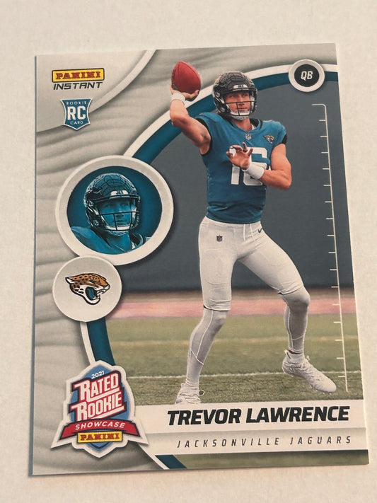 Trevor Lawrence 2021 PANINI INSTANT RATED ROOKIE SHOWCASE ROOKIE CARD #RS1